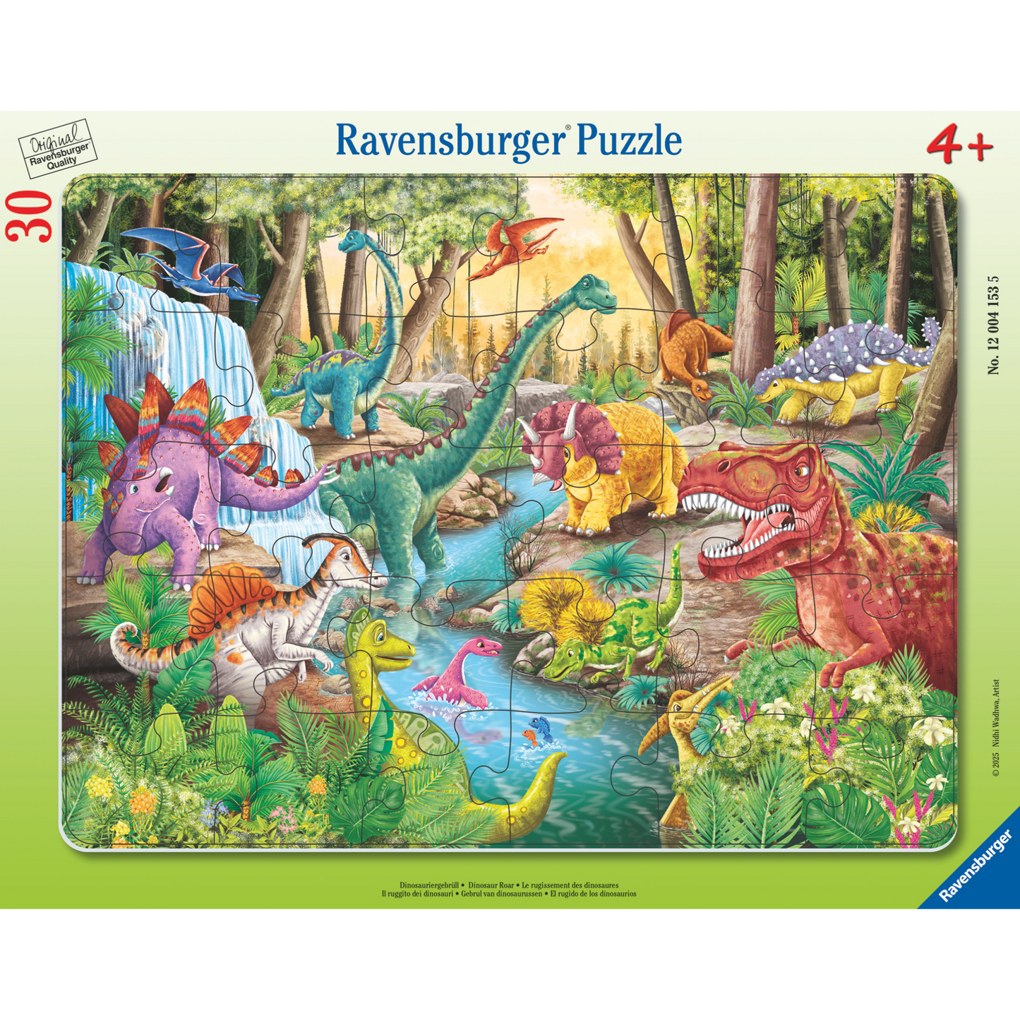 Dinosaurbrøl - 30 brikkers rammepuslespill