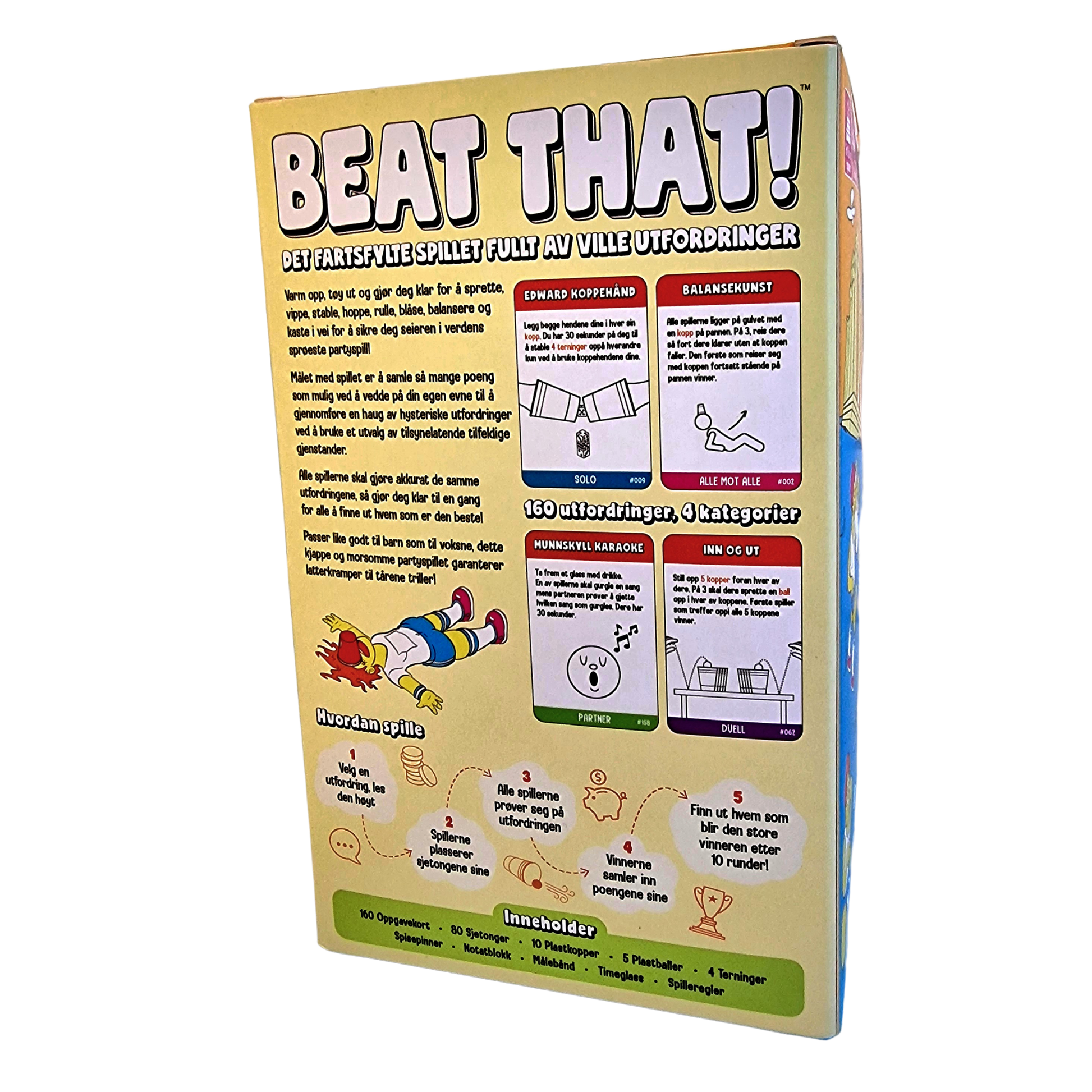 Beat That! NO spilleske bakside med spillinformasjon og instruksjoner