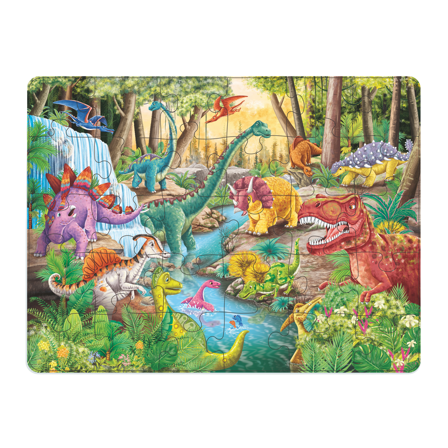 Dinosaurbrøl - 30 brikkers rammepuslespill
