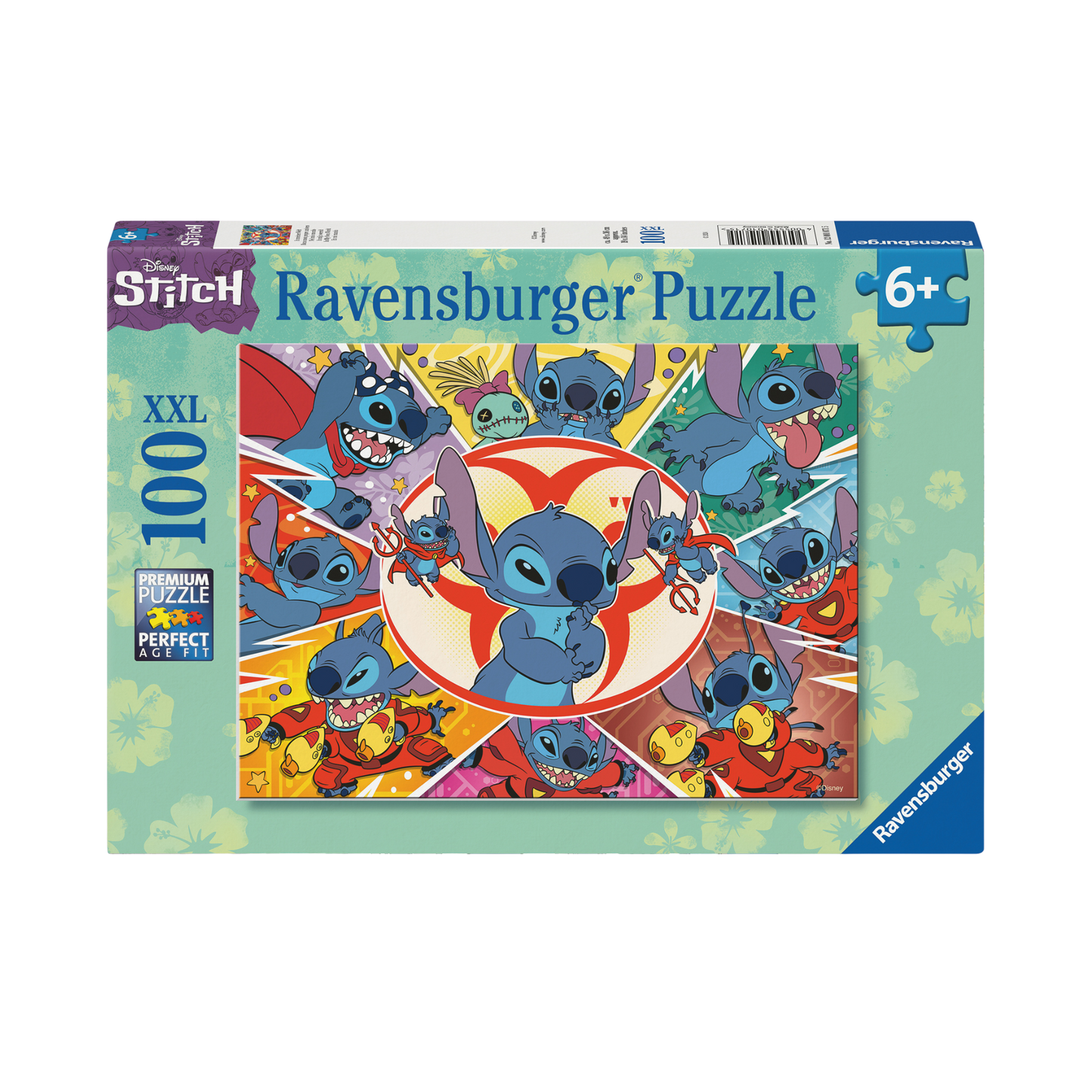 Disney Stitch 100 brikker Ravensburger puslespill eske med Stitch karakterer motiv