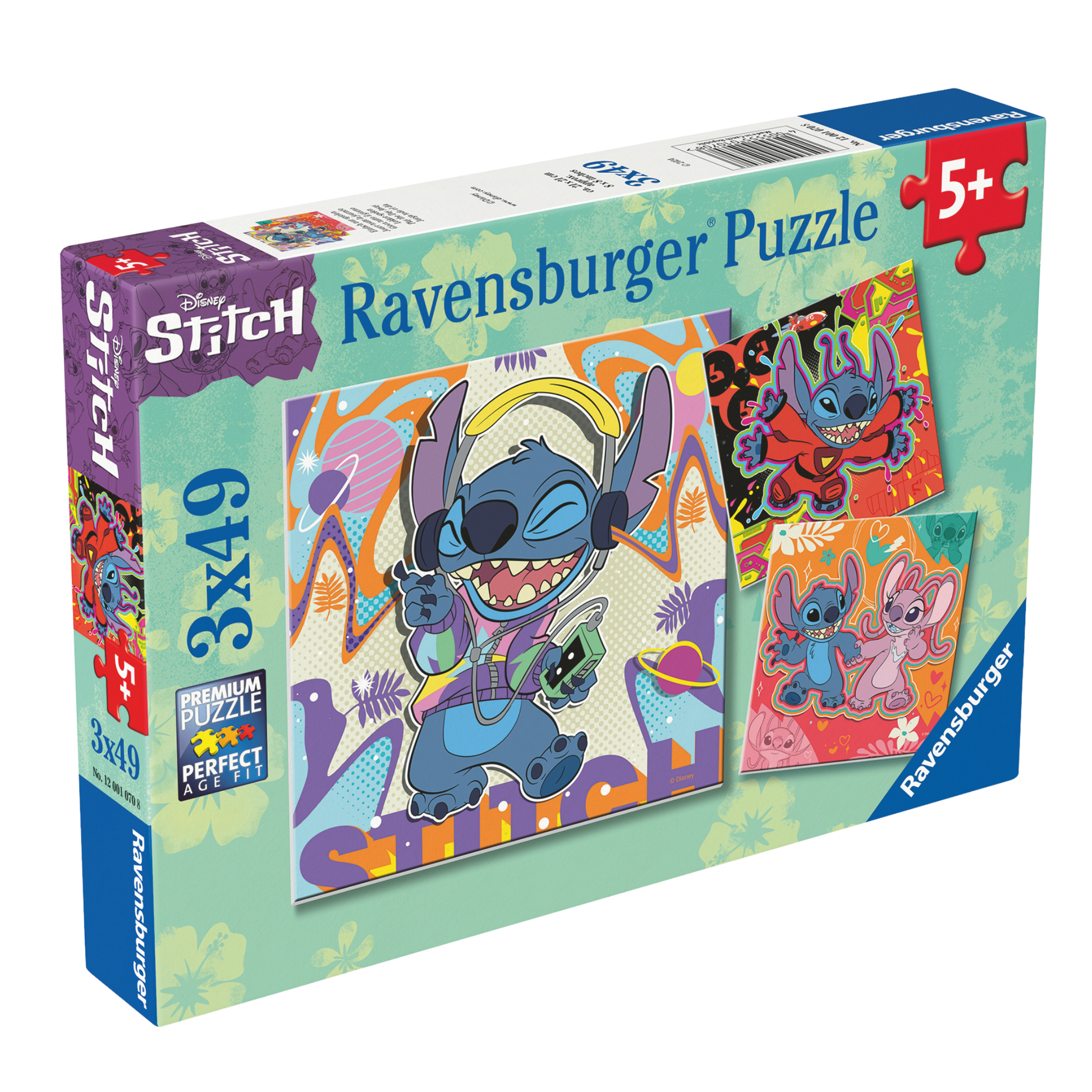Disney Stitch 3x49 brikker Ravensburger puslespill eske med tre forskjellige Stitch motiver