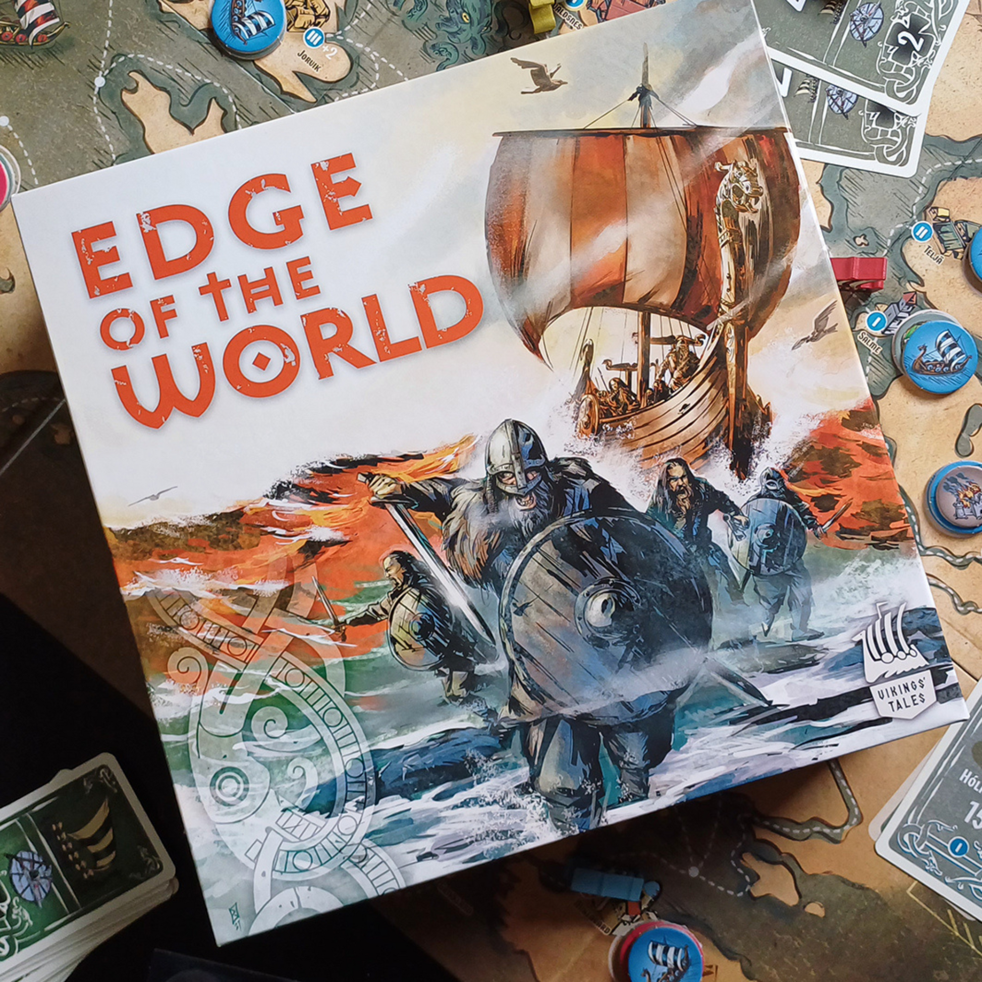 Vikings Tales Edge of the World spilleske med vikingskip og krigere motiv