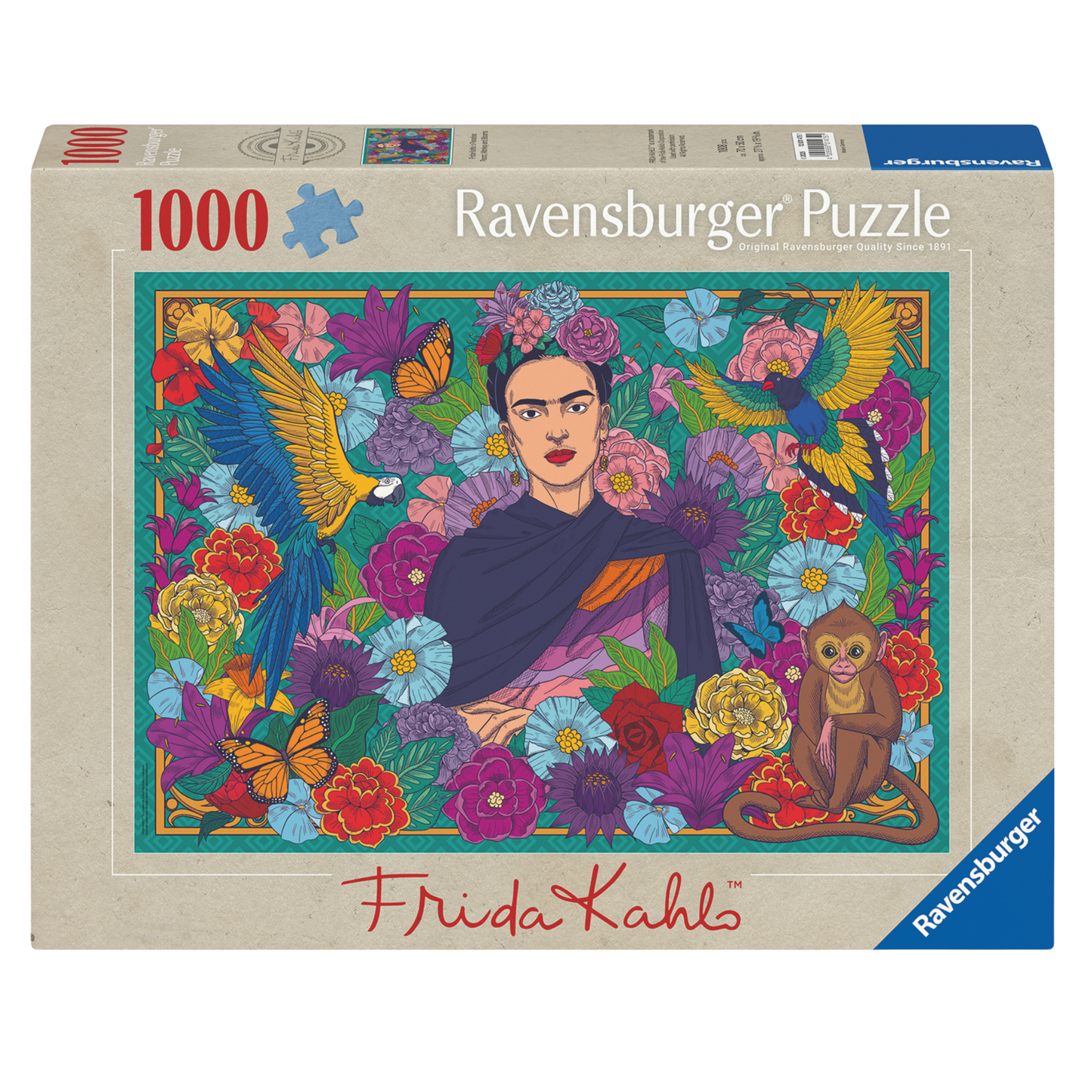 Frida Kahlo puslespill eske med ikonisk kunstverk og 1000 brikker fra Ravensburger