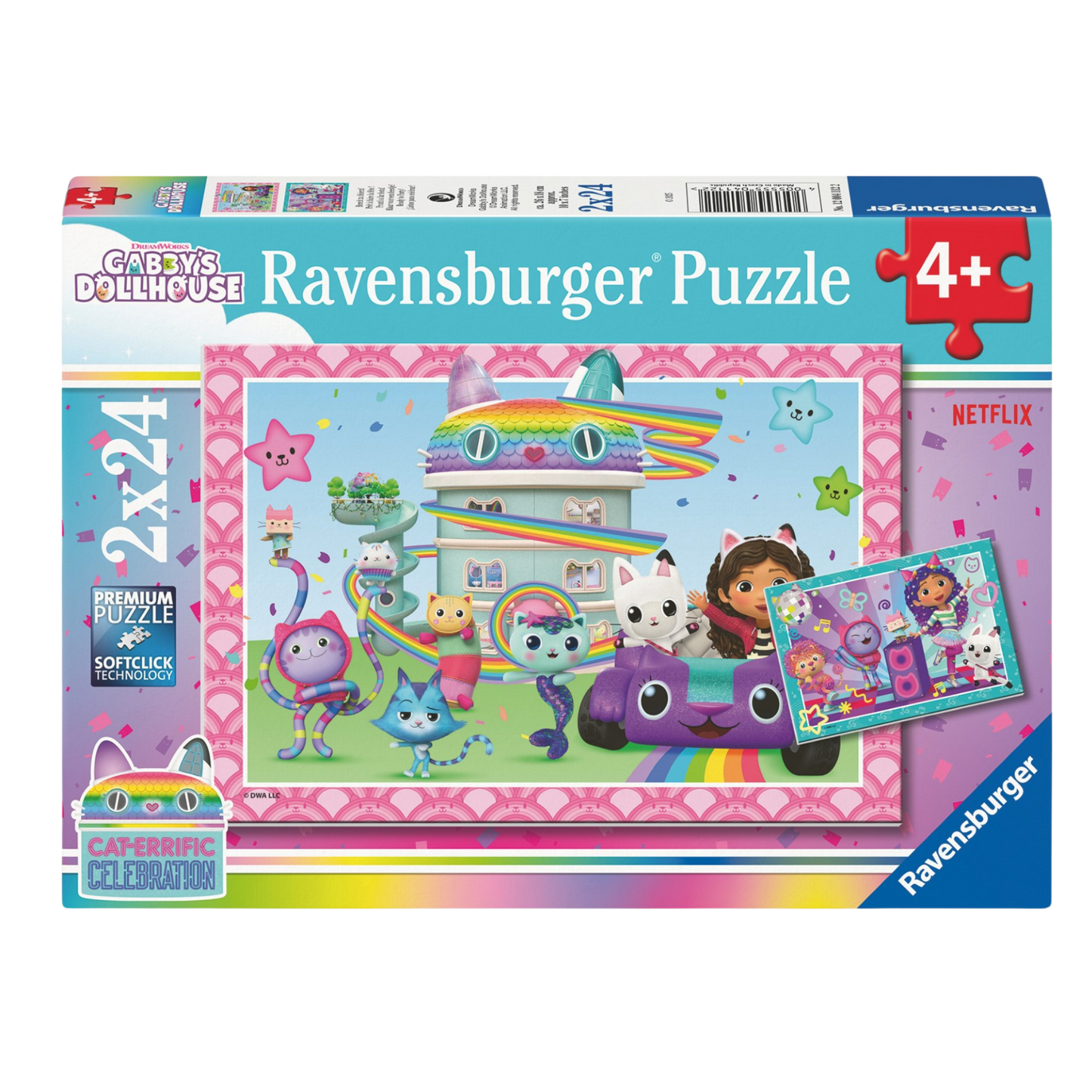 Gabbys Dukkehus 2x24 brikker Ravensburger puslespill eske med to forskjellige Gabby motiver