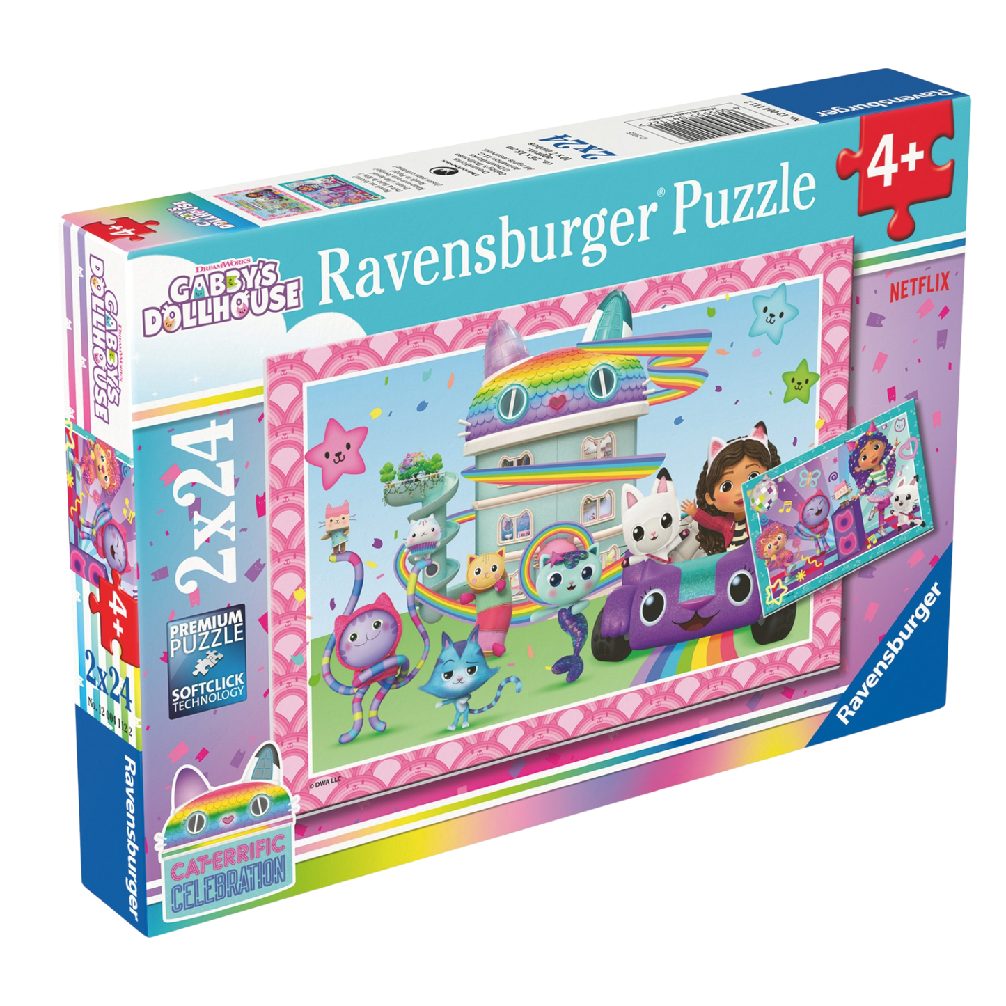 Gabbys Dukkehus 2x24 brikker Ravensburger puslespill eske med to forskjellige Gabby motiver
