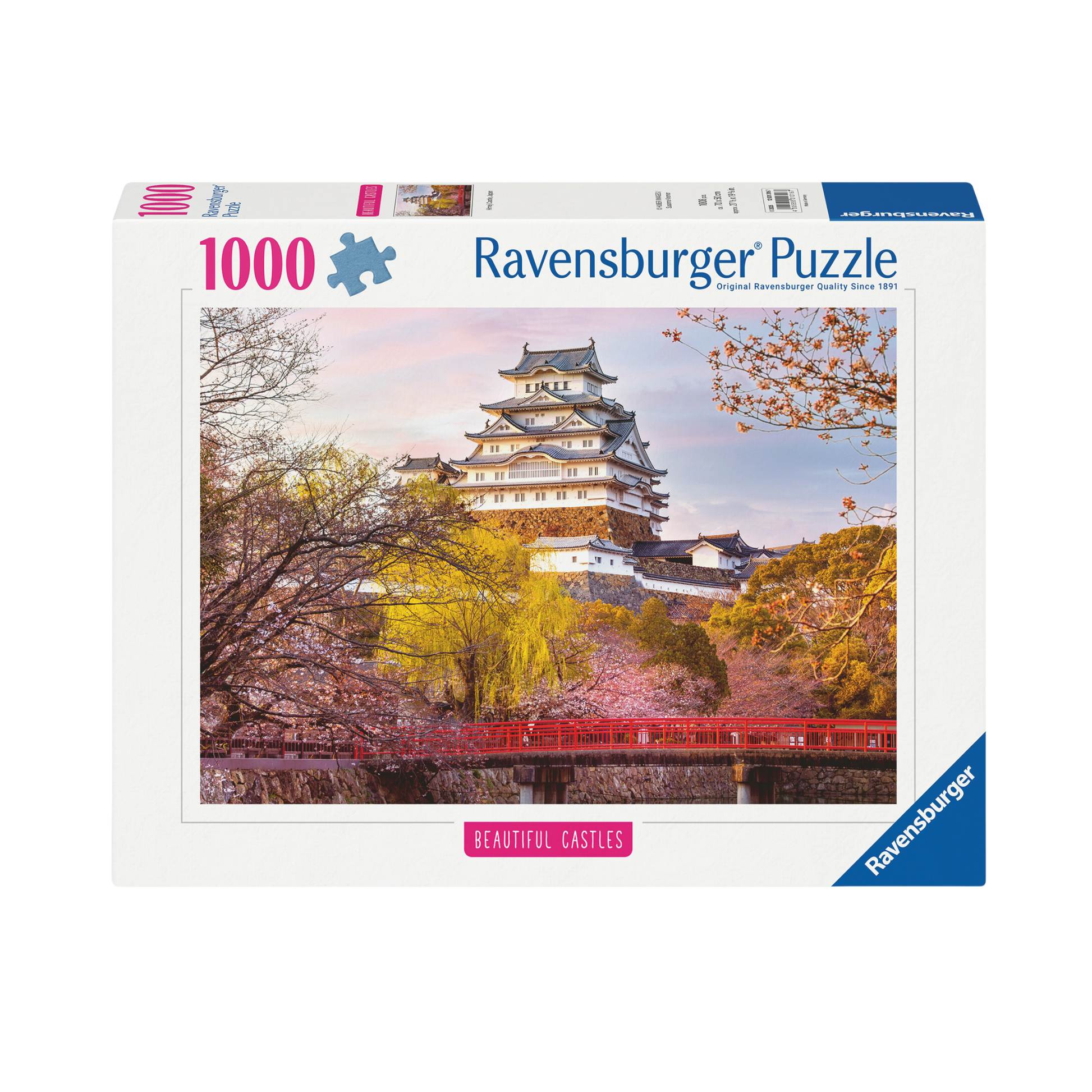 Himeji Castle Japan 1000 brikker Ravensburger puslespill eske med japansk slott motiv