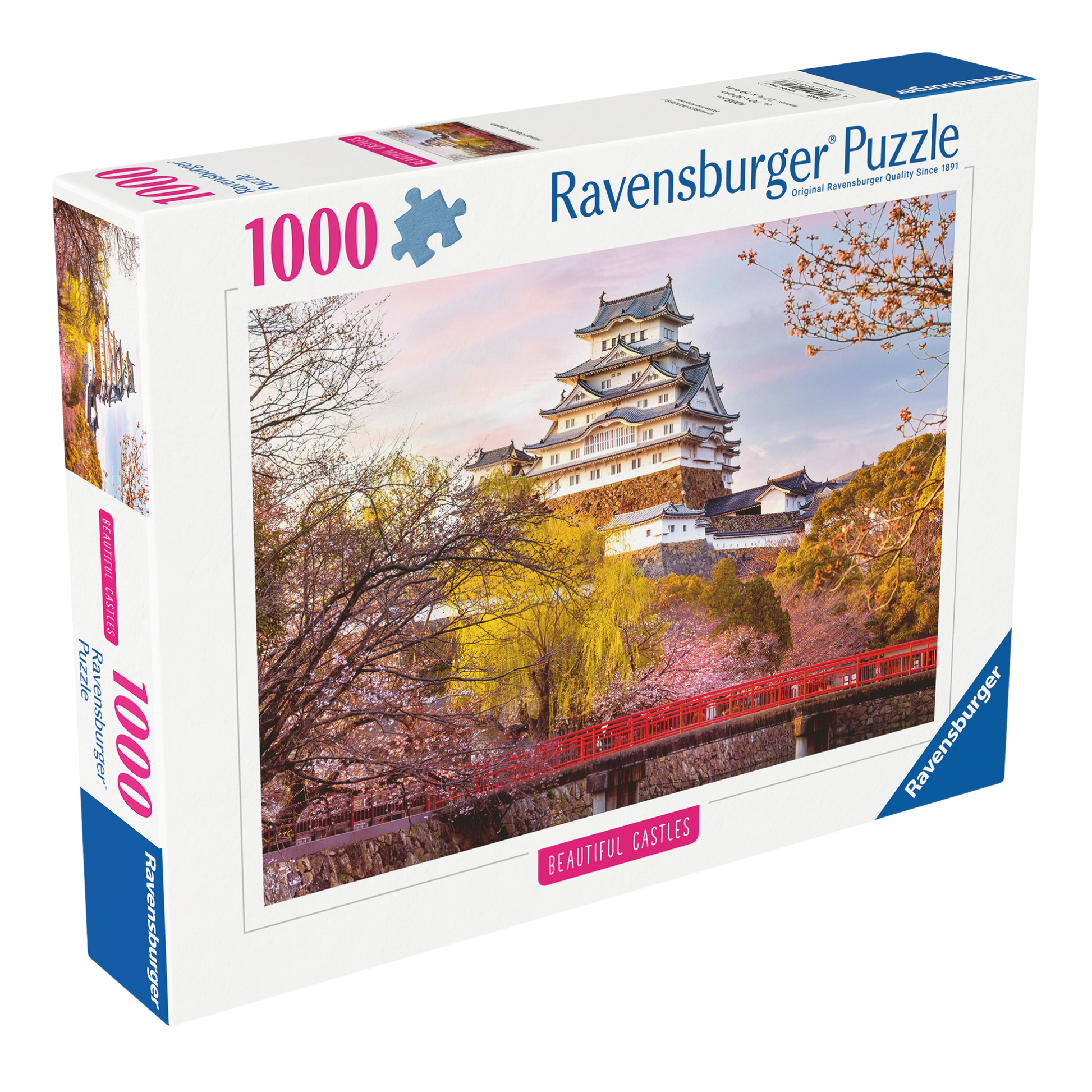 Himeji Castle Japan 1000 brikker Ravensburger puslespill eske med japansk slott motiv