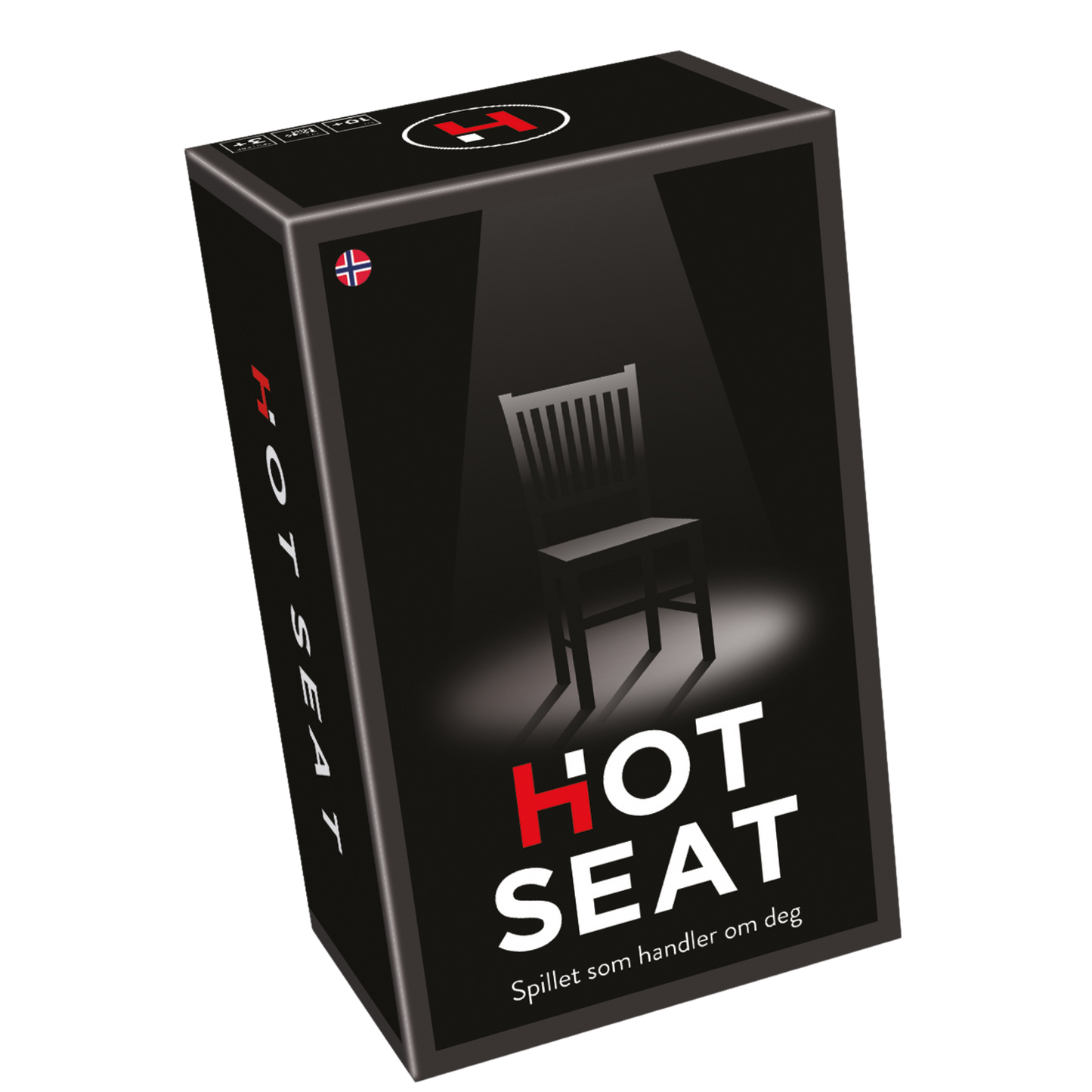 Hot seat spilleske svart med motiv av en opplyst stol