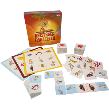 Hvis ingen går i fella 3-i-1 spilleske samt spillbrett og kort med Memo, Lotto og Domino fra norsk julefilm