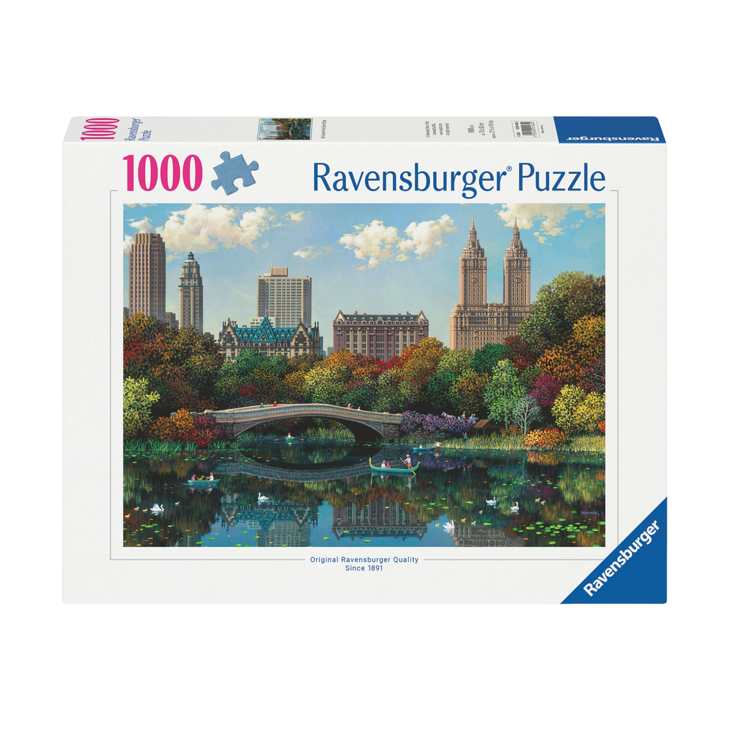 NY Central Park Bow Bridge 1000 brikker Ravensburger puslespill eske med Central Park motiv