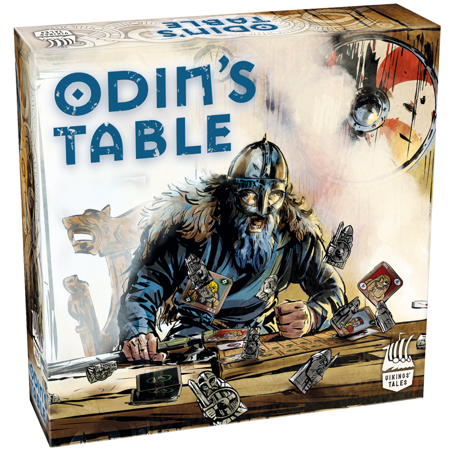 Vikings Tales Odins Table brettspill eske med Odin viking og mystisk atmosfære motiv