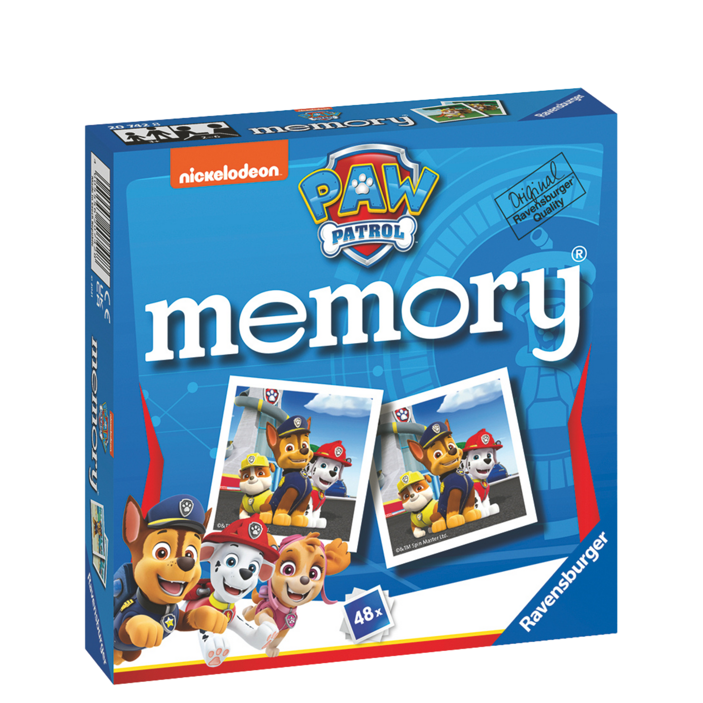Paw Patrol Mini Memory Ravensburger spilleske med Chase, Marshall og Rubble motiv