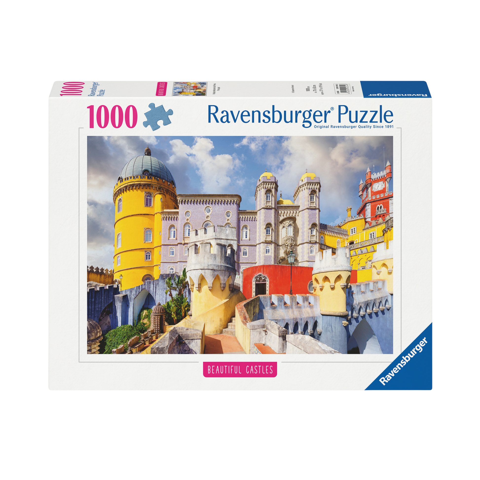 Pena National Palace 1000 brikker Ravensburger puslespill eske med fargerikt portugisisk palass motiv
