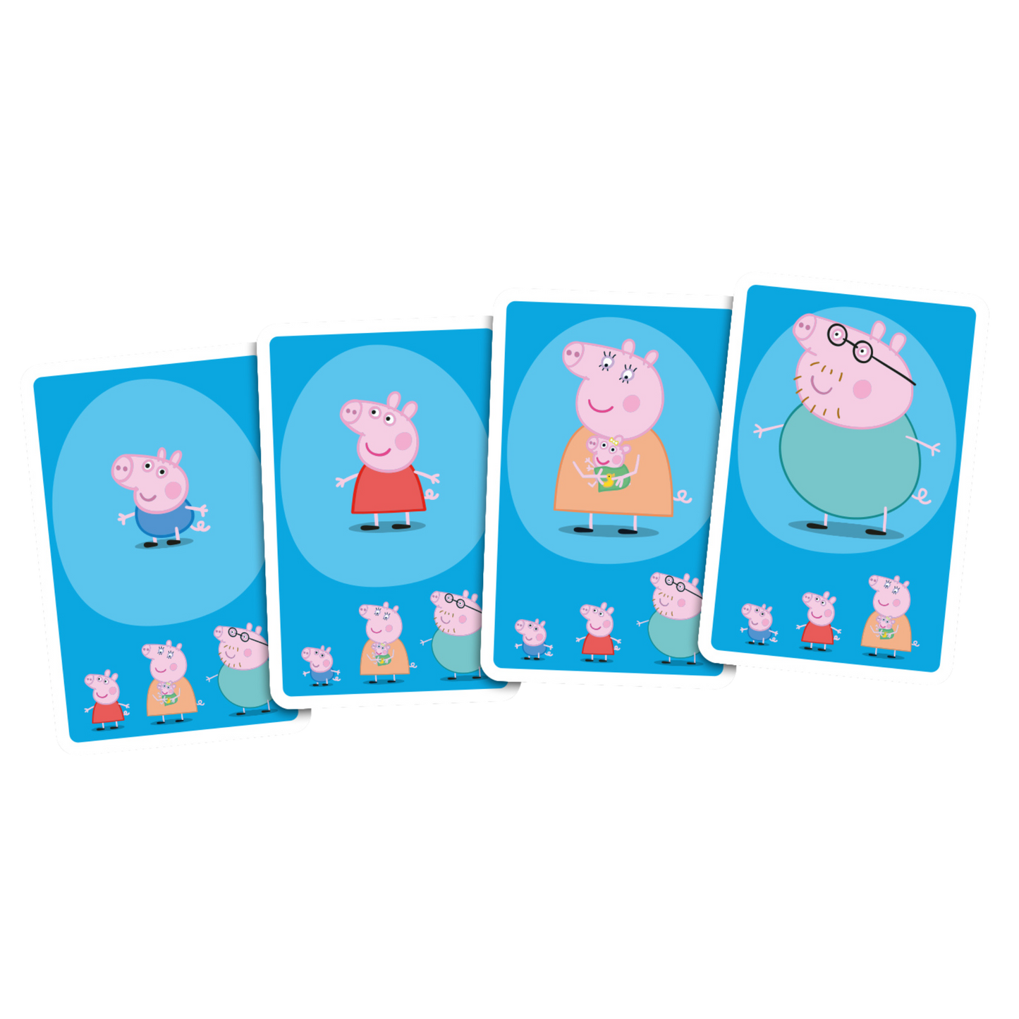 Peppa Pig den lykkelige familie kortspill utvalgte kort med Peppa og familien