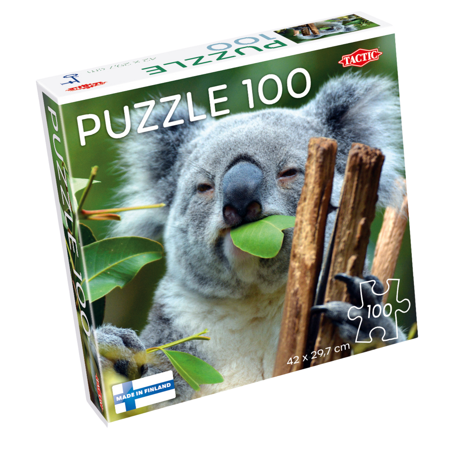 Koala at Lone Pine 100 brikker Tactic puslespill eske med søt koala motiv