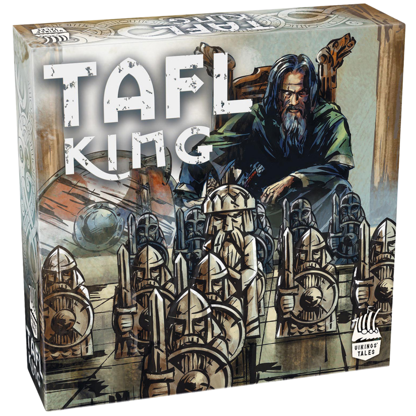 Vikings Tales Tafl King brettspill eske med viking konge og krigerscene motiv
