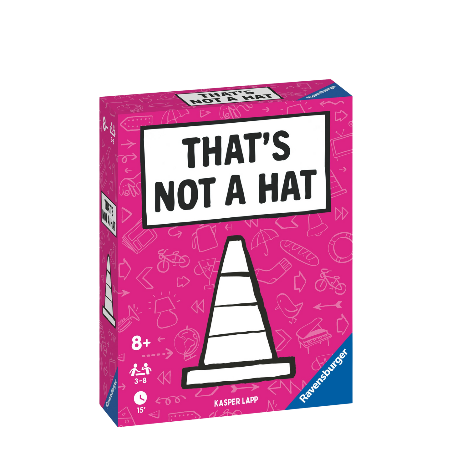 That's Not A Hat rosa spilleske med hvit hatt og morsom tekst