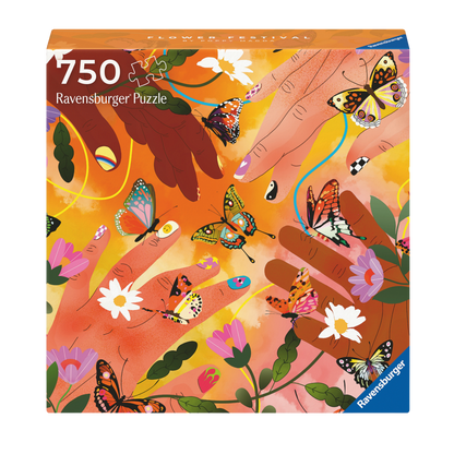 Art&Soul Blomsterfestival 750 brikker Ravensburger puslespill eske med sommerfugler og blomster motiv