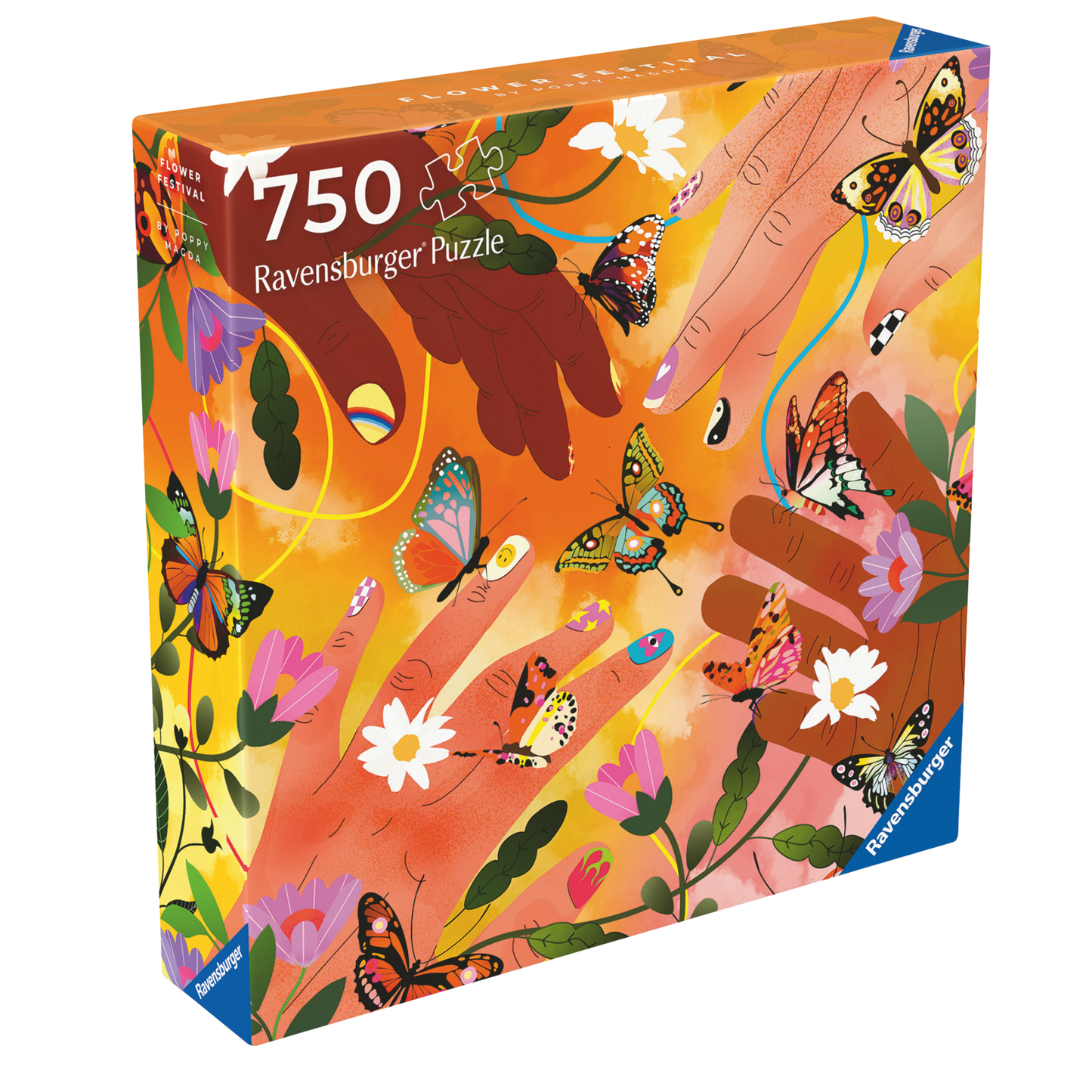 Art&Soul Blomsterfestival 750 brikker Ravensburger puslespill eske med sommerfugler og blomster motiv