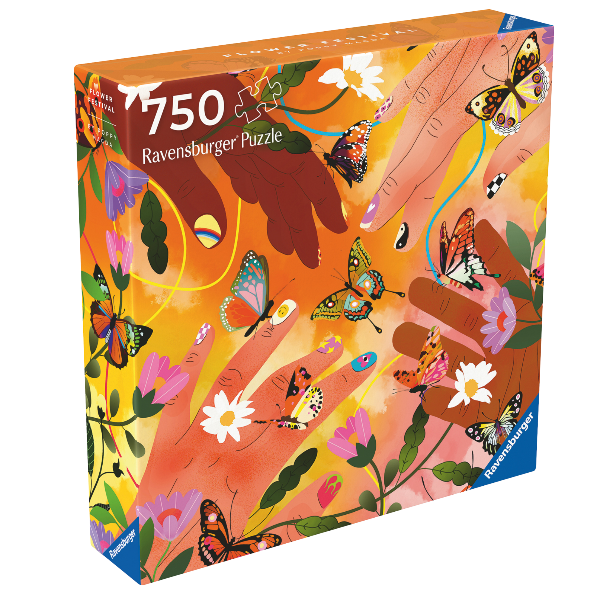 Art&Soul Blomsterfestival 750 brikker Ravensburger puslespill eske med sommerfugler og blomster motiv