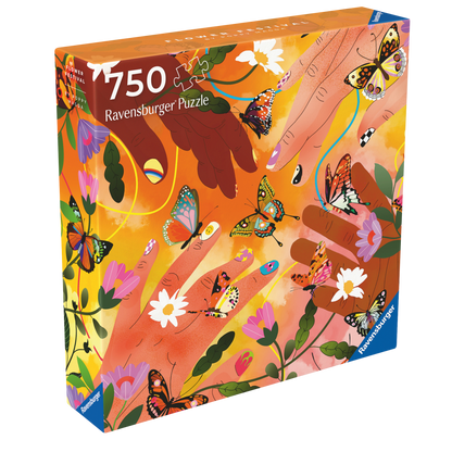 Art&Soul Blomsterfestival 750 brikker Ravensburger puslespill eske med sommerfugler og blomster motiv