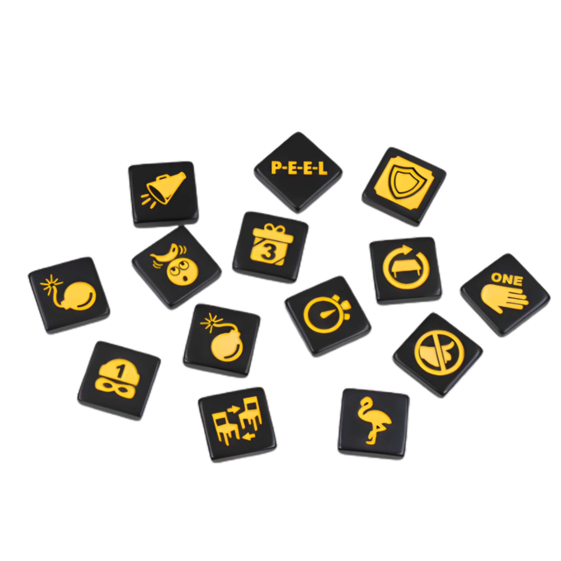 Bananagrams Party spesialbrikker spredt utover