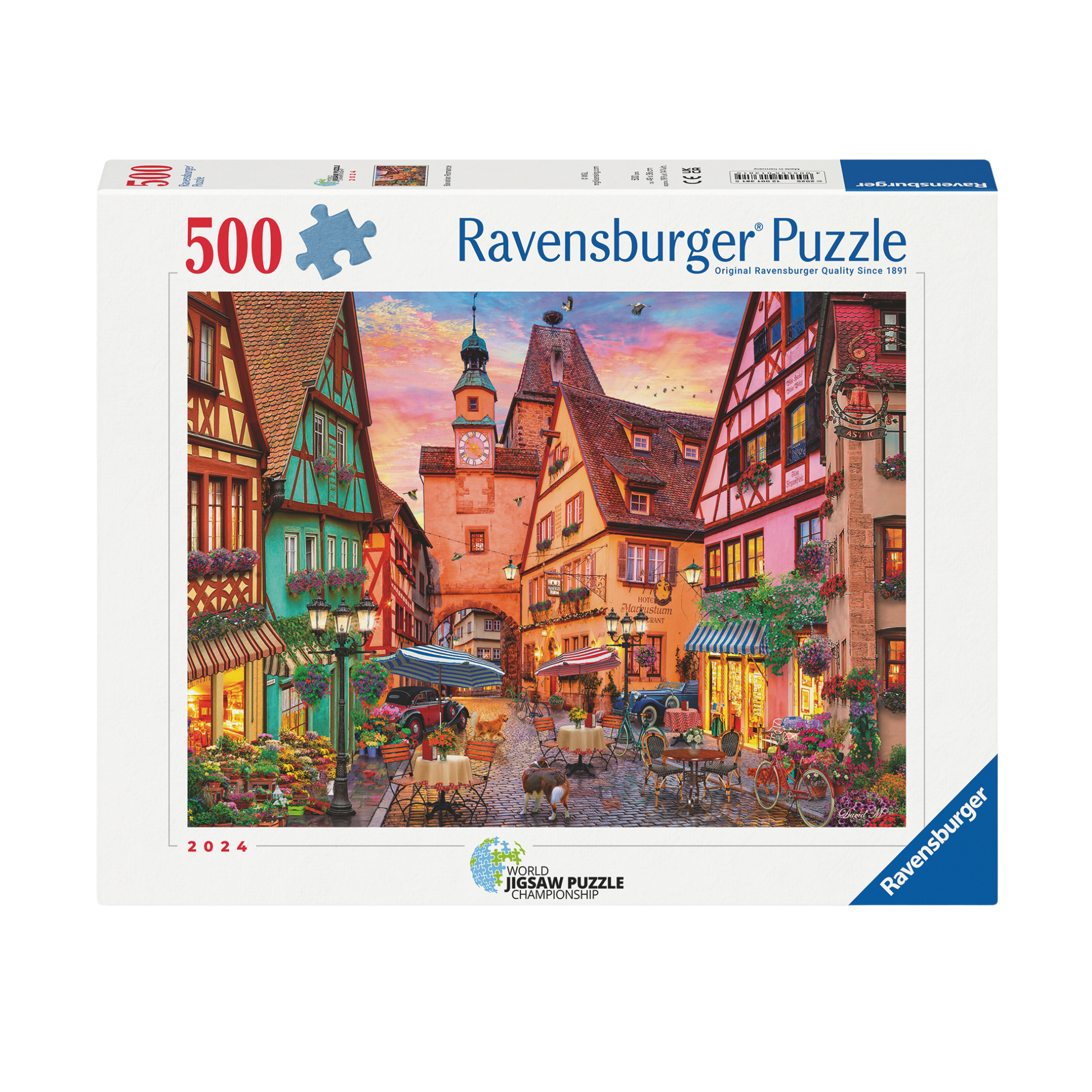 Bavarian Romance 500 brikker Ravensburger puslespill eske med romantisk bayersk landsby motiv