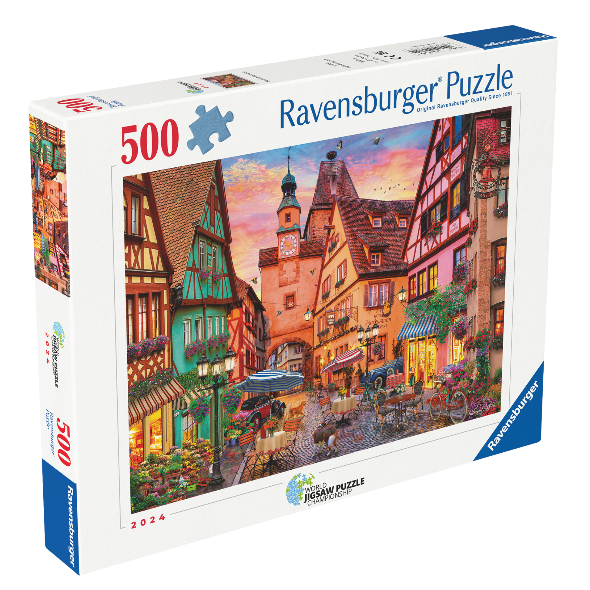 Bavarian Romance 500 brikker Ravensburger puslespill eske med romantisk bayersk landsby motiv