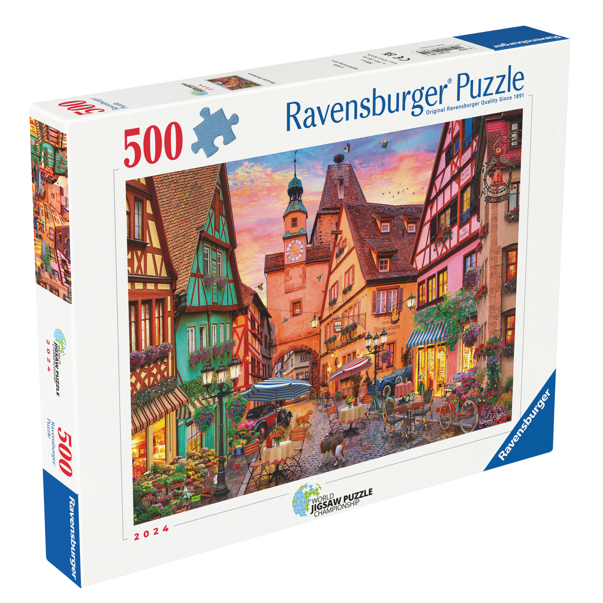 Bavarian Romance 500 brikker Ravensburger puslespill eske med romantisk bayersk landsby motiv