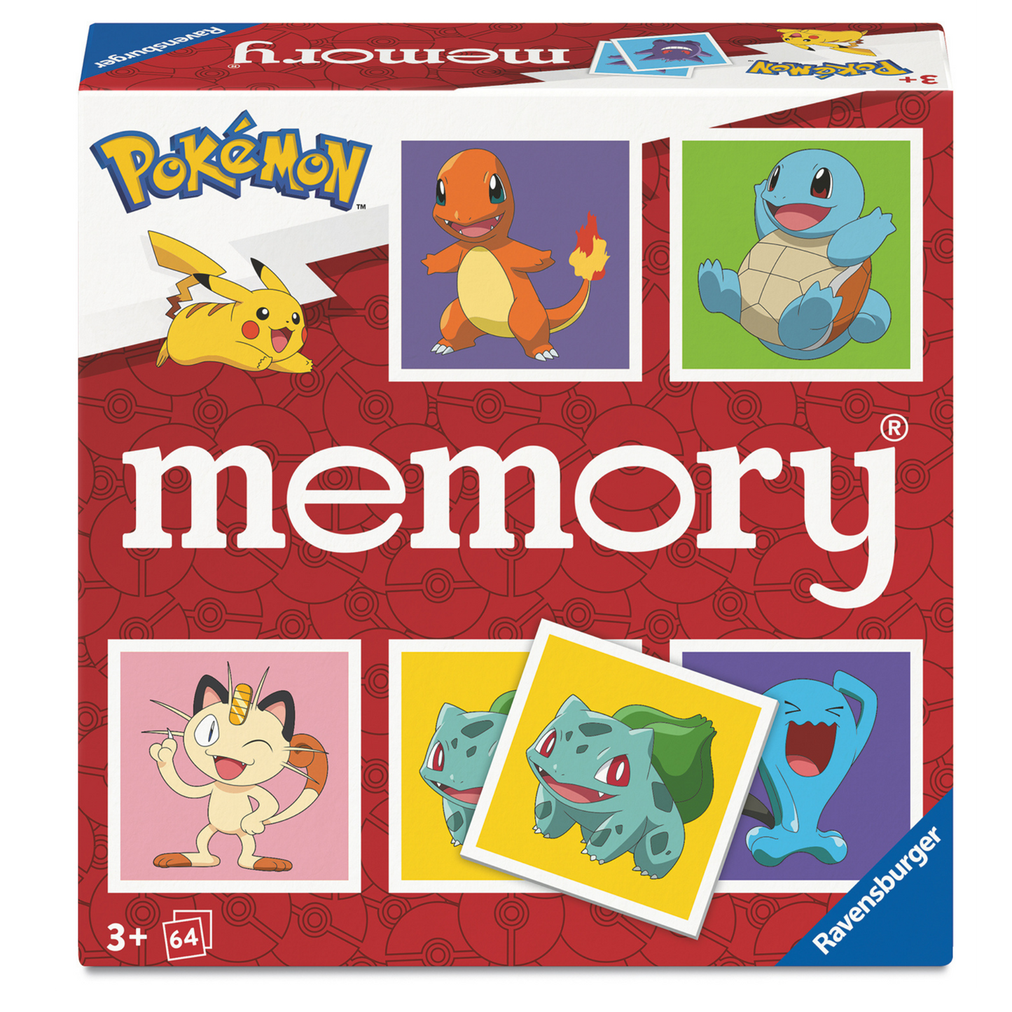 Pokemon Collectors Memory spilleske med ikoniske Pokemon-karakterer som Pikachu og andre favoritter