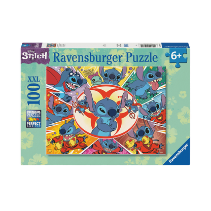 Disney Stitch 100 brikker Ravensburger puslespill eske med Stitch karakterer motiv