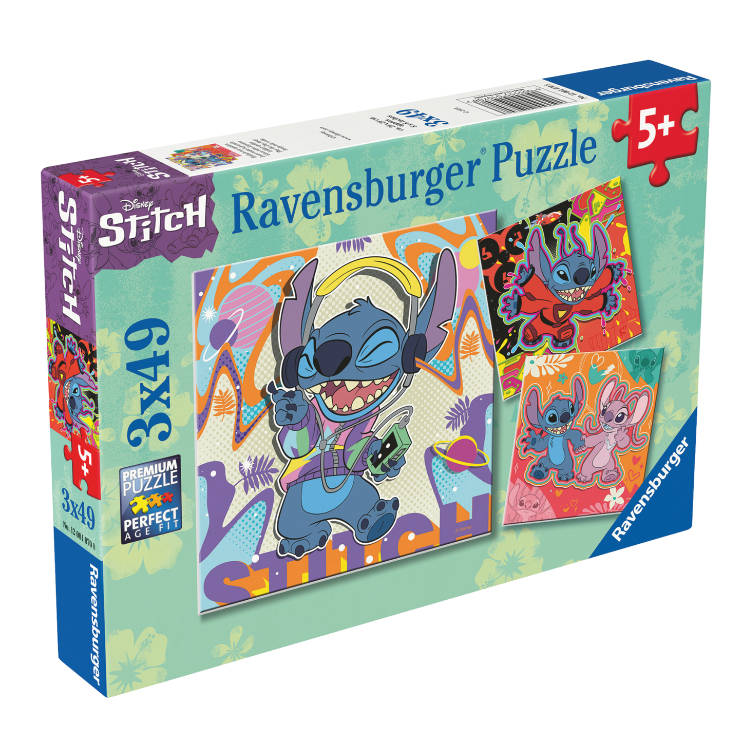 Disney Stitch 3x49 brikker Ravensburger puslespill eske med tre forskjellige Stitch motiver
