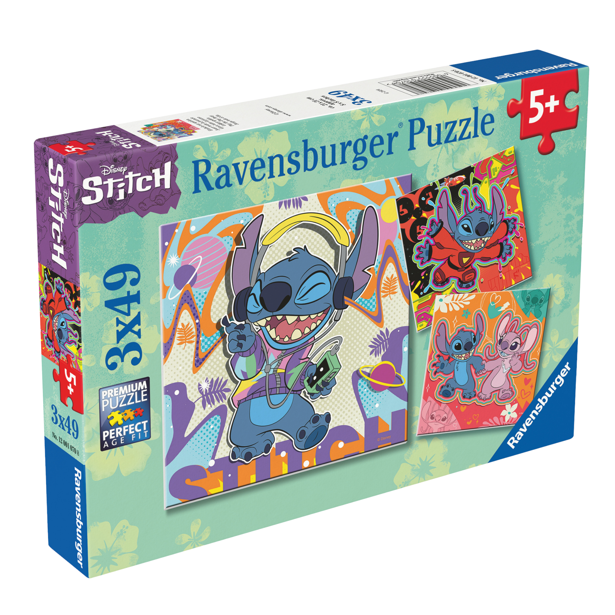 Disney Stitch 3x49 brikker Ravensburger puslespill eske med tre forskjellige Stitch motiver