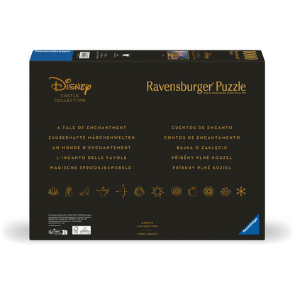 Disney-slott Tiana 1000 brikker Ravensburger puslespill bakside eske