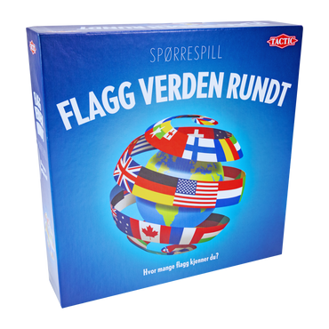 Flagg verden rundt geografispill eske med verdens flagg