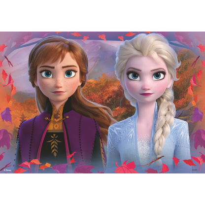 Anna og Elsa portrett i blå og lilla toner