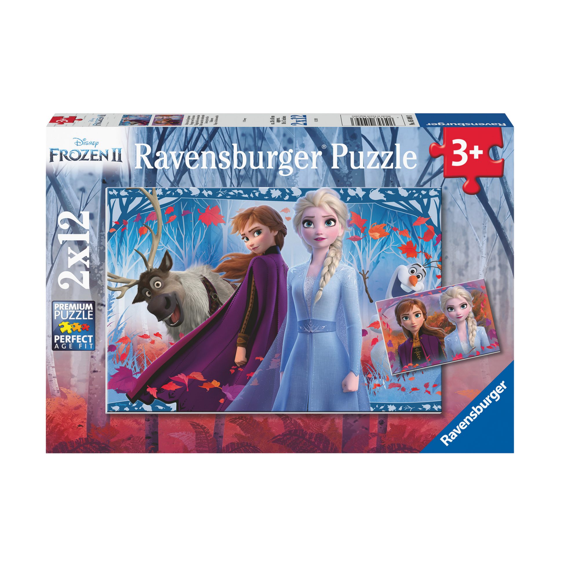 WD Frost 2 2x12 brikker Ravensburger puslespill eske med to forskjellige Frozen motiver