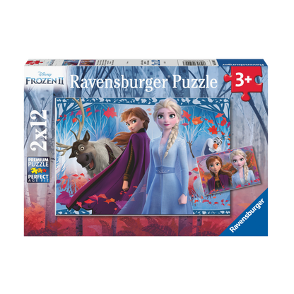 WD Frost 2 2x12 brikker Ravensburger puslespill eske med to forskjellige Frozen motiver