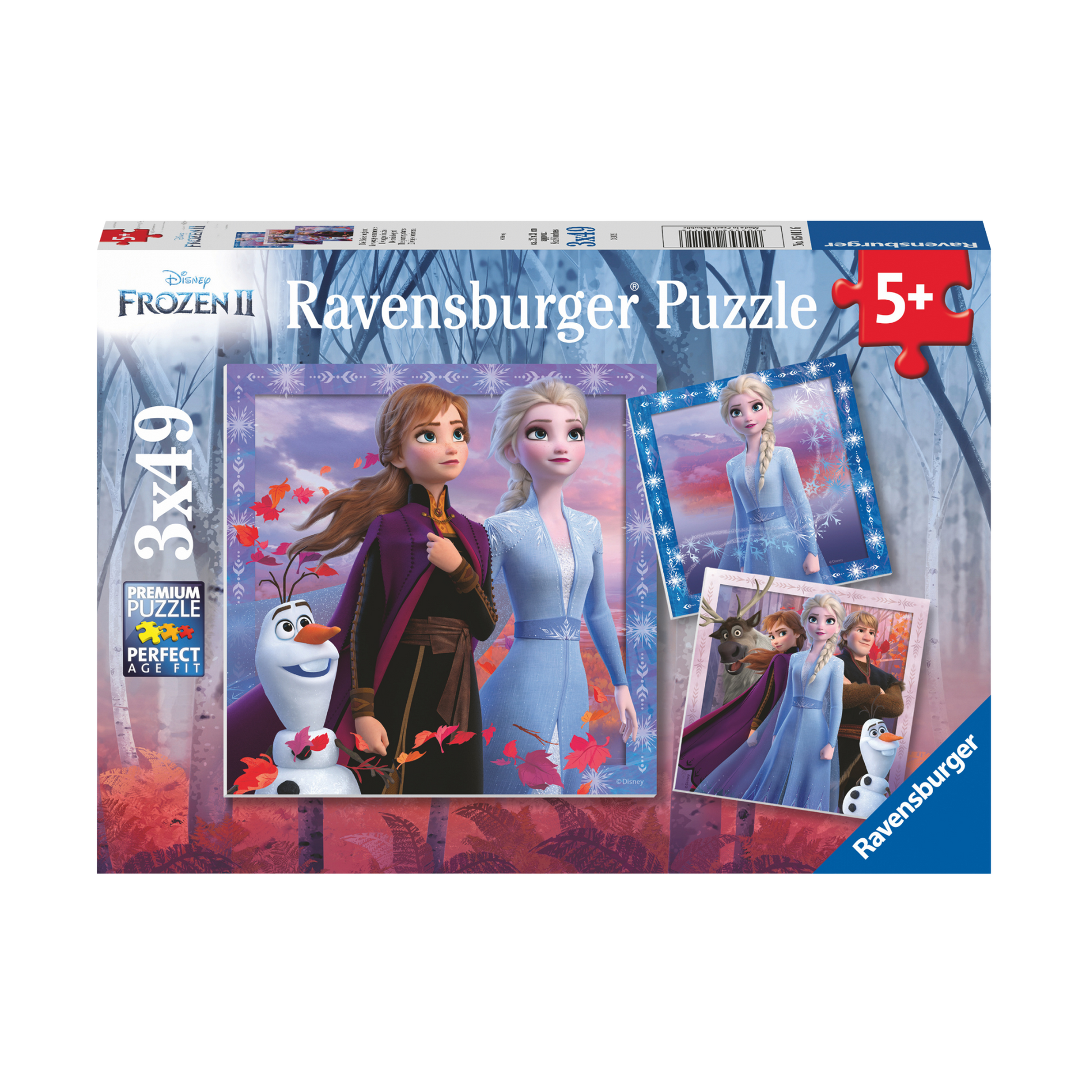 Frost 2 3x49 brikker Ravensburger puslespill eske med tre forskjellige Frozen motiver