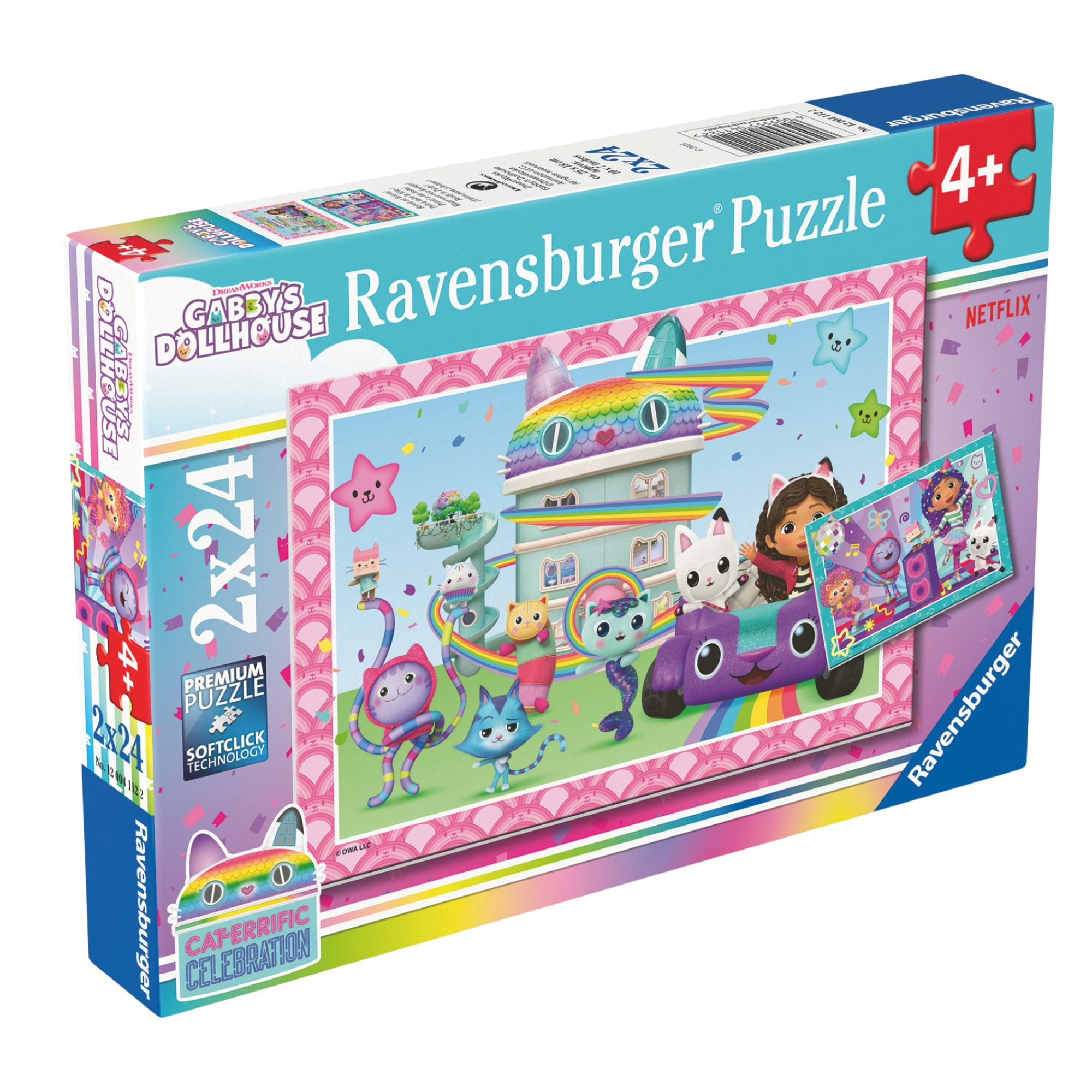 Gabbys Dukkehus 2x24 brikker Ravensburger puslespill eske med to forskjellige Gabby motiver