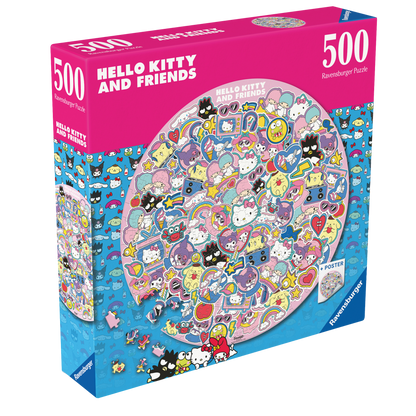 Hello Kitty Sirkel 500 brikker Ravensburger puslespill eske med sirkelformet Hello Kitty motiv