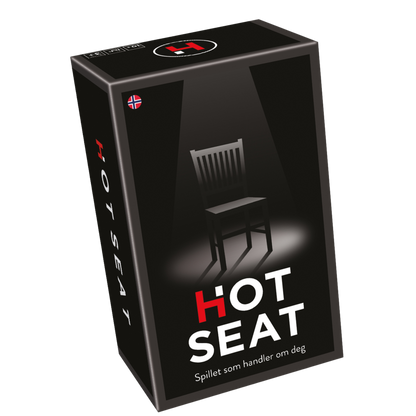 Hot seat spilleske svart med motiv av en opplyst stol