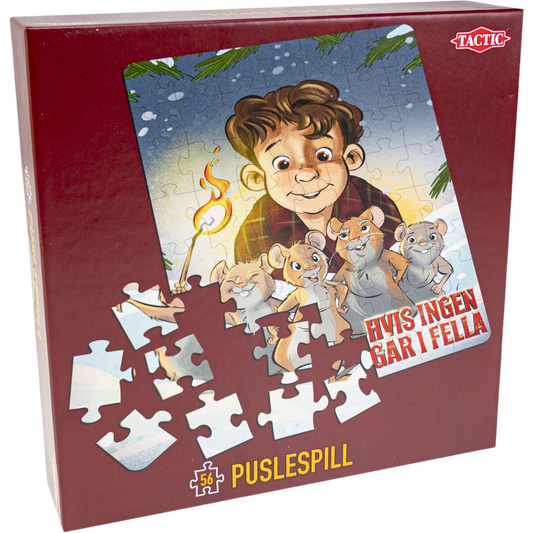 Hvis ingen går i fella 56 brikkers puslespill eske med motiv fra norsk julefilm