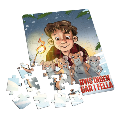 Hvis ingen går i fella 56 brikkers puslespill med motiv fra norsk julefilm