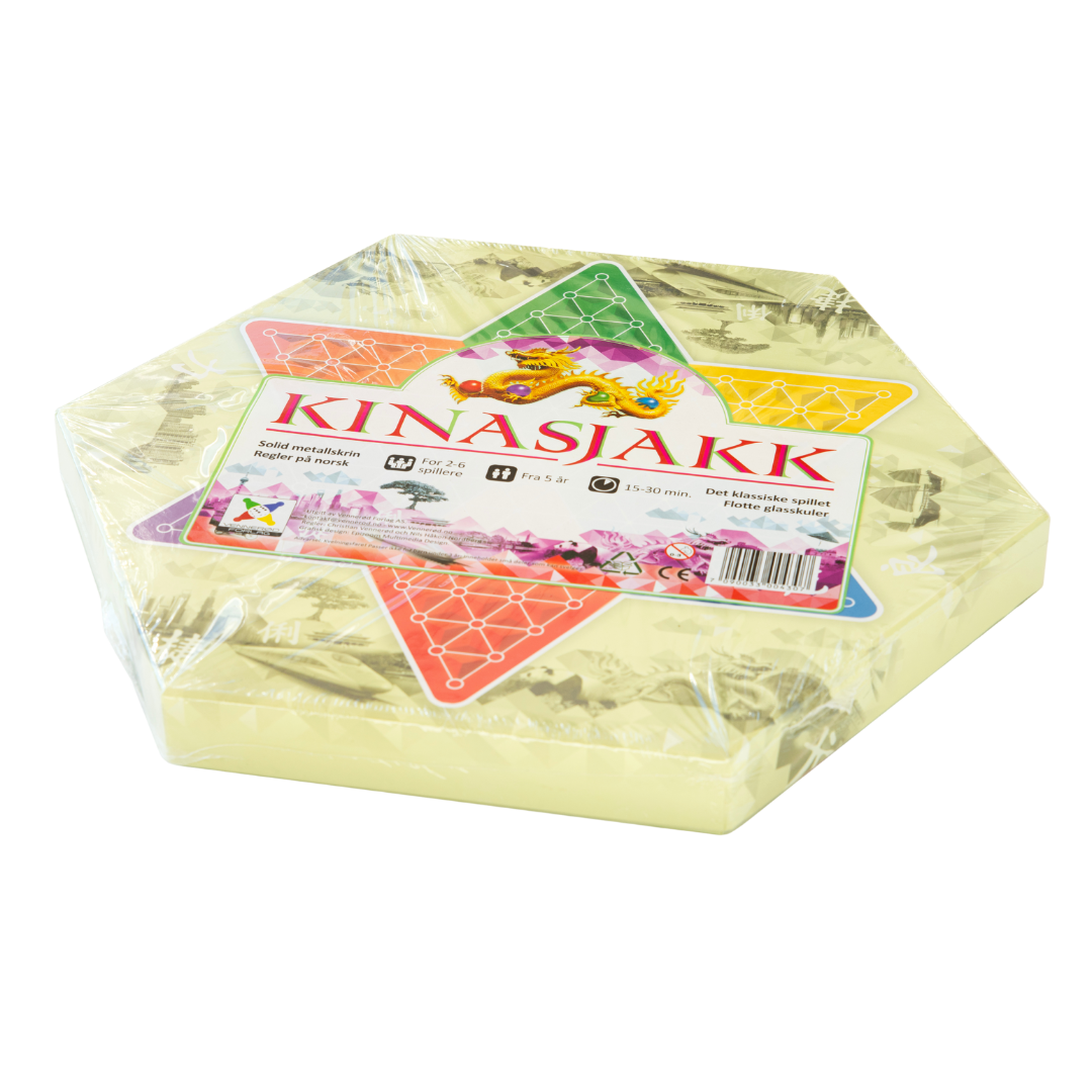 Wrapped Chinese checkers game på Kinasjakk brettspill med norske regler i elegant design