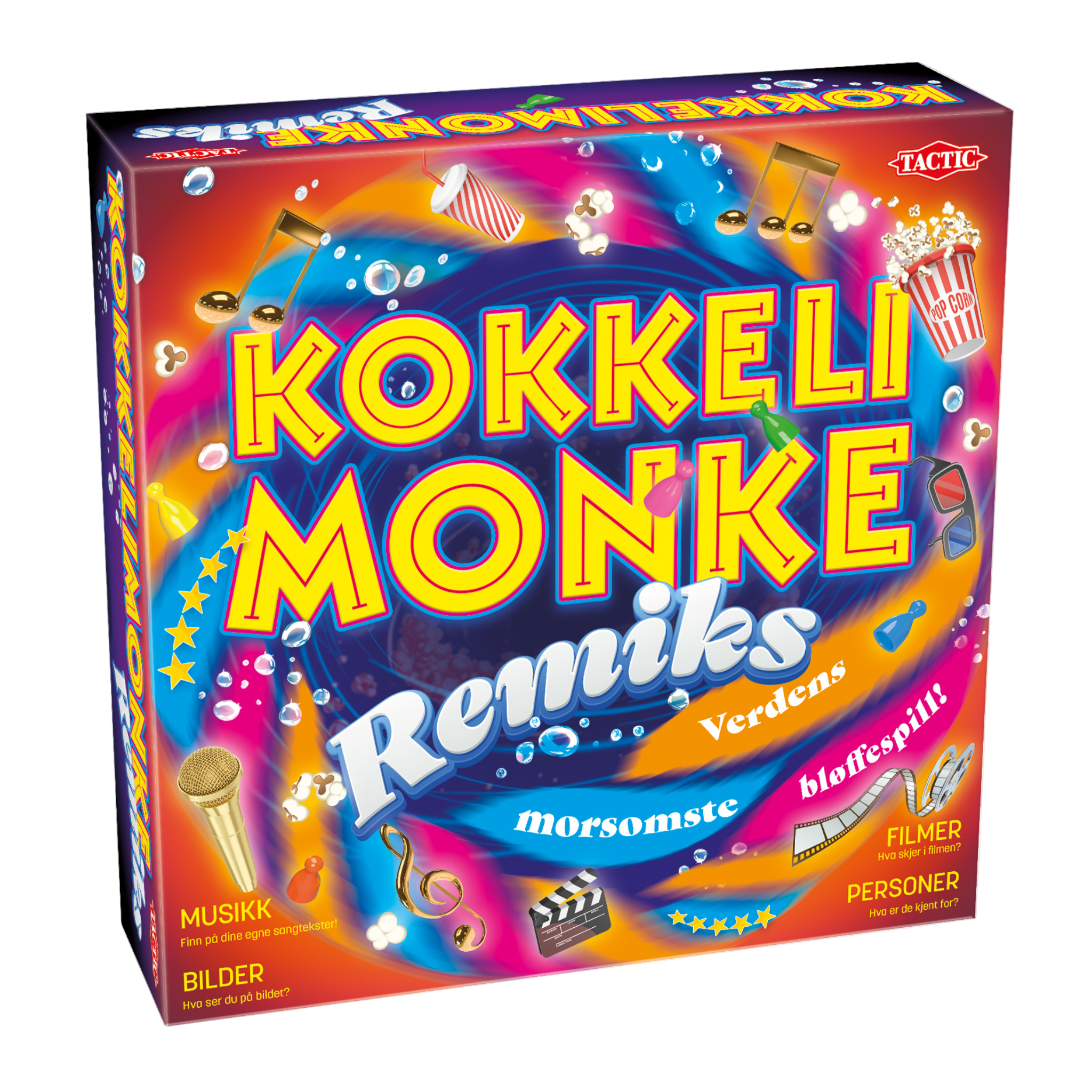 Kokkelimonke brettspill - norsk bløffespill for familie og venner med fire kategorier