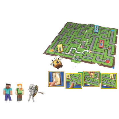 Minecraft Labyrinth spillkomponenter med bevegelig labyrint brett, kort og Minecraft spillfigurer