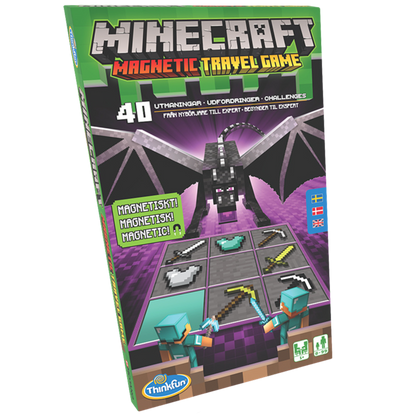 Minecraft magnetisk reisespill eske med Ender-dragen og 40 logiske utfordringer