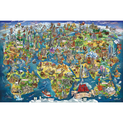 Morsomt verdenskart puslespillmotiv