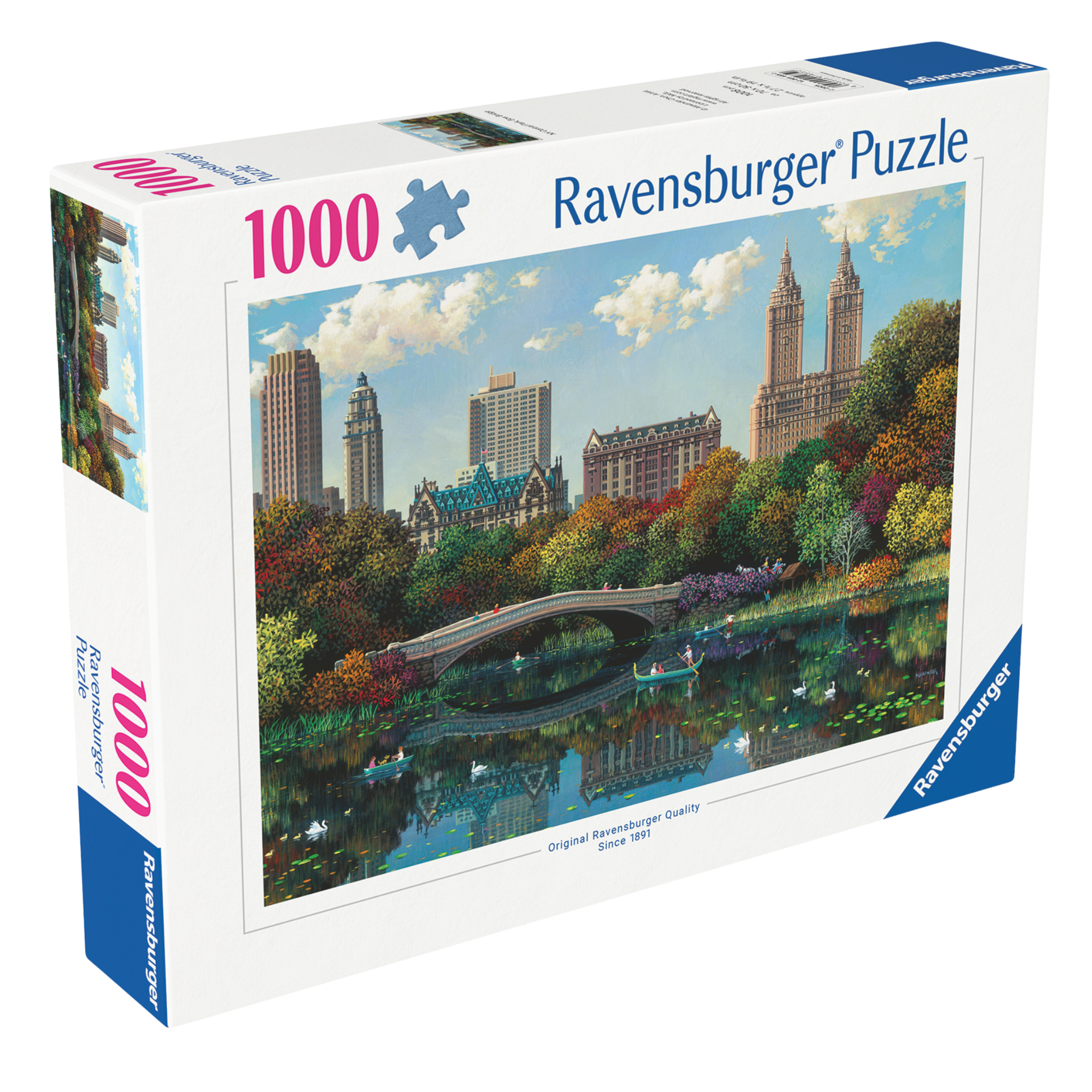 NY Central Park Bow Bridge 1000 brikker Ravensburger puslespill eske med Central Park motiv